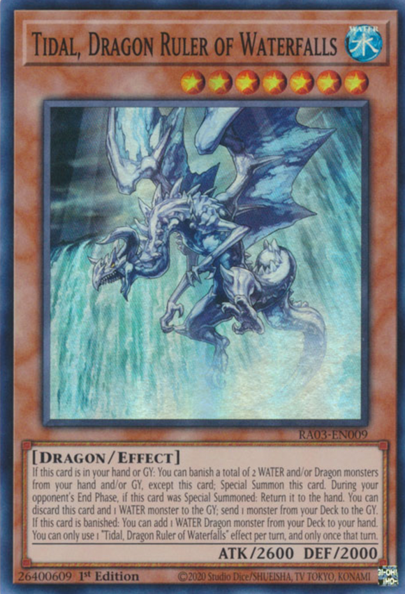 Tidal, Dragon Ruler of Waterfalls - RA03-EN009 - Super Rare 1st Edition