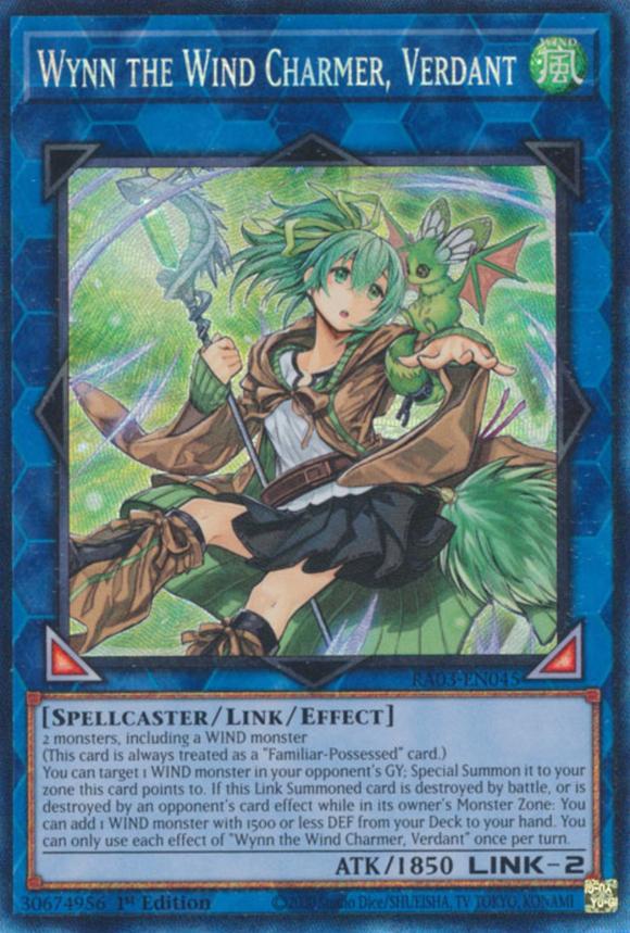 Wynn the Wind Charmer, Verdant - RA03-EN045 - Collector's Rare 1st Edition
