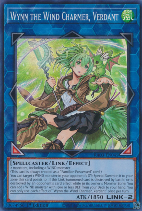 Wynn the Wind Charmer, Verdant - RA03-EN045 - Super Rare 1st Edition