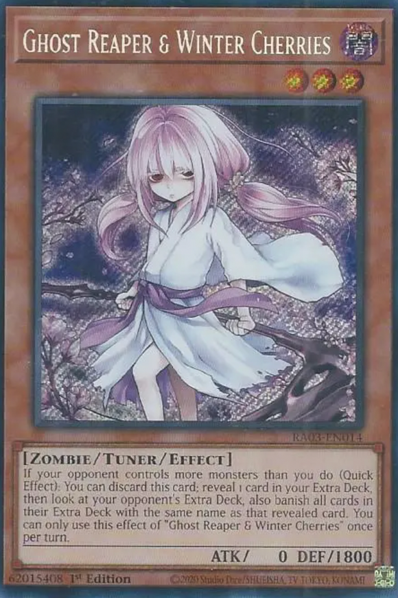 Ghost Reaper & Winter Cherries (Alt. Art) - RA03-EN014 - Secret Rare 1st Edition