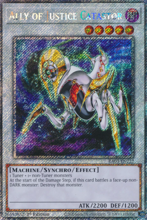 Ally of Justice Catastor - RA03-EN222 - Platinum Secret Rare 1st Edition