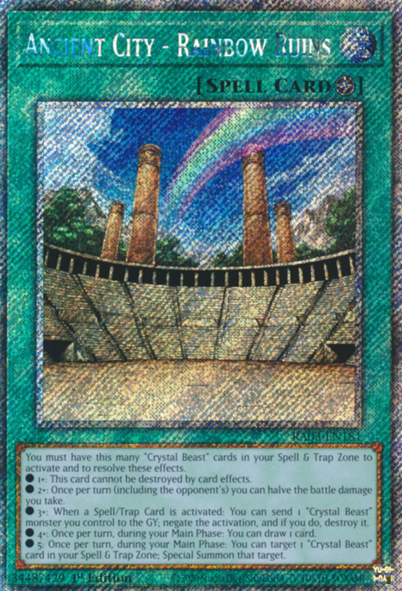 Ancient City - Rainbow Ruins - RA03-EN181 - Platinum Secret Rare 1st Edition