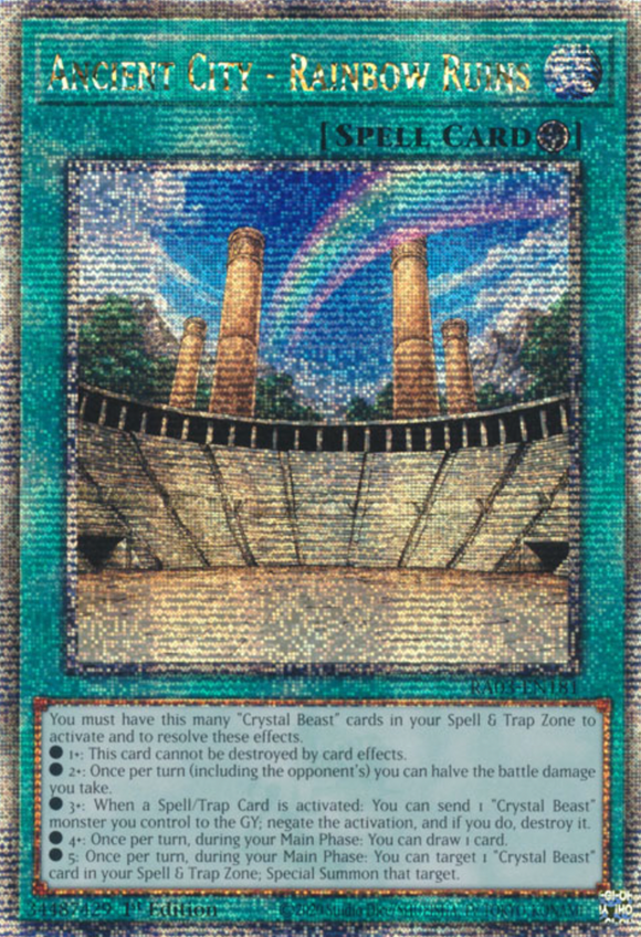 Ancient City - Rainbow Ruins - RA03-EN181 - Quarter Secret Rare 1st Edition