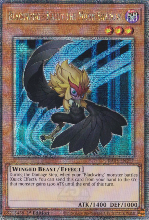 Blackwing - Kalut the Moon Shadow - RA03-EN217 - Quarter Rare 1st Edition