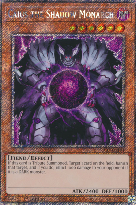 Caius the Shadow Monarch - RA03-EN194 - Platinum Secret Rare 1st Edition