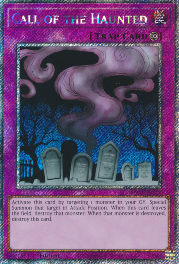 Call of the Haunted - RA03-EN108 - Platinum Secret Rare 1st Edition