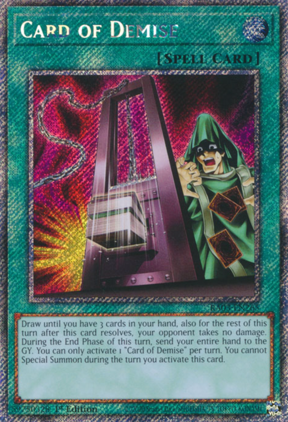 Card of Demise - RA03-EN265 - Platinum Secret Rare 1st Edition