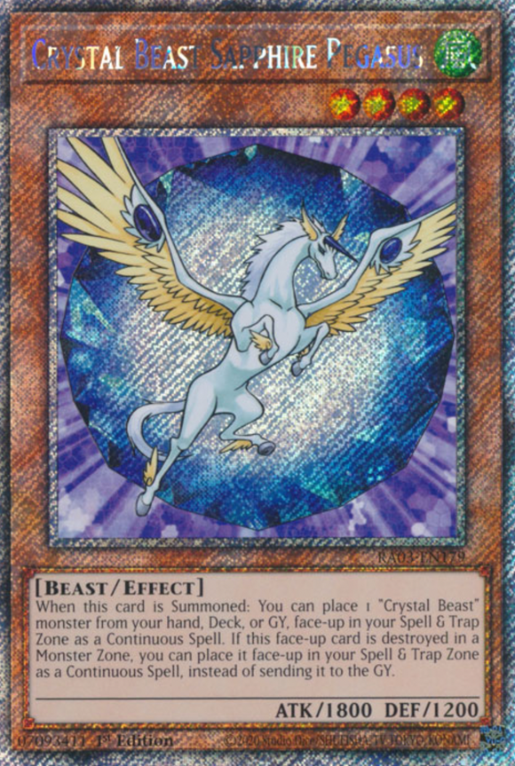 Crystal Beast Sapphire Pegasus - RA03-EN179 - Platinum Secret Rare 1st Edition
