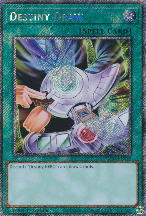 Destiny Draw - RA03-EN173 - Platinum Secret Rare 1st Edition
