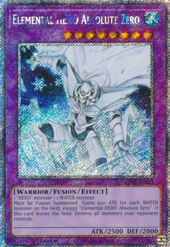 Elemental HERO Absolute Zero - RA03-EN231 - Platinum Secret Rare 1st Edition