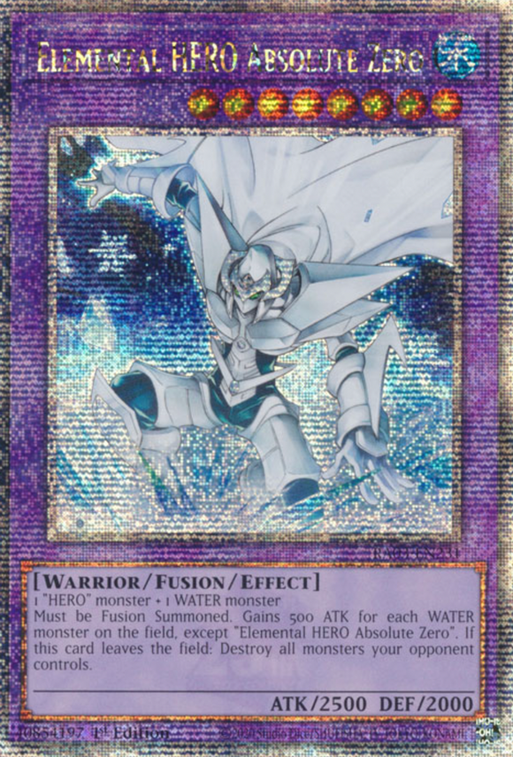 Elemental HERO Absolute Zero - RA03-EN231 - Quarter Century Rare 1st Edition