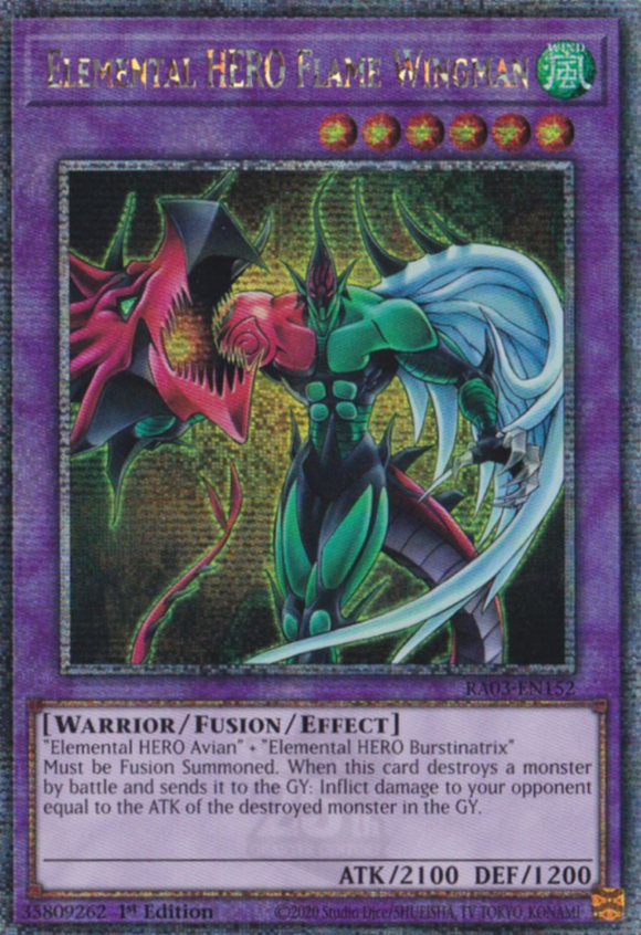 Elemental HERO Flame Wingman - RA03-EN152 - Quarter Century Rare 1st Edition