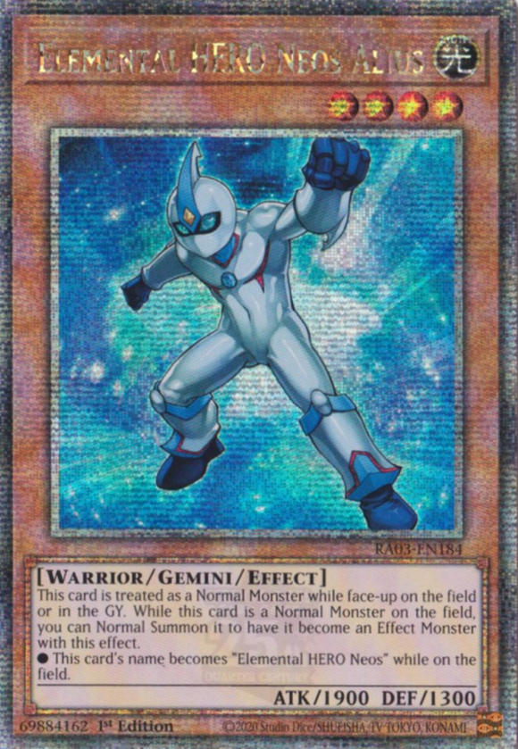 Elemental HERO Neos Alius - RA03-EN184 - Quarter Century Rare 1st Edition