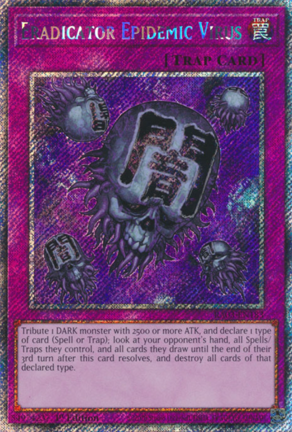 Eradicator Epidemic Virus - RA03-EN183 - Platinum Secret Rare 1st Edition