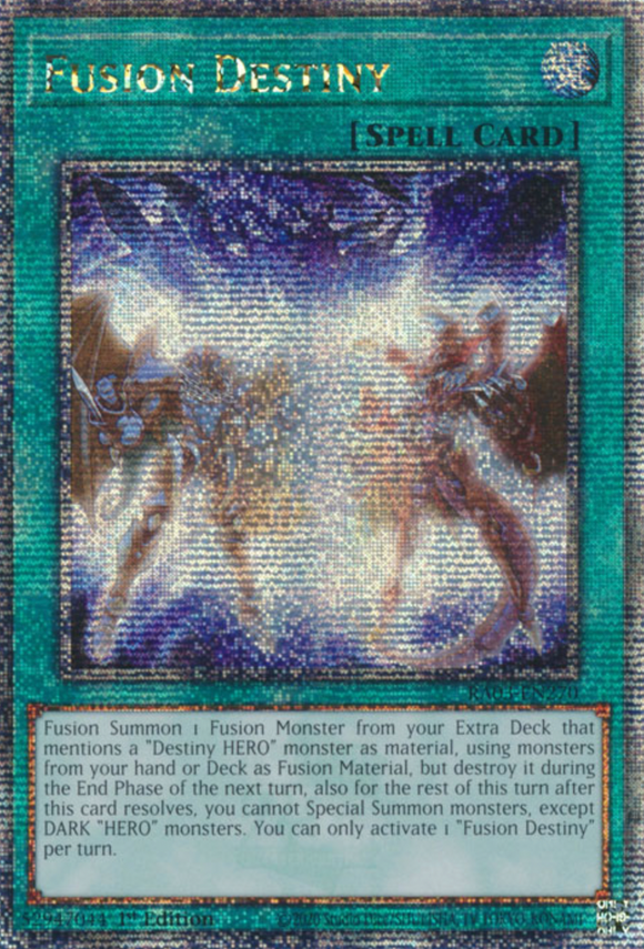Fusion Destiny - RA03-EN270 - Quarter Century Rare 1st Edition