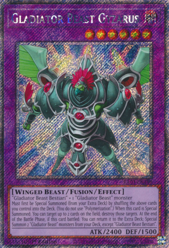 Gladiator Beast Gyzarus - RA03-EN198 - Platinum Secret Rare 1st Edition