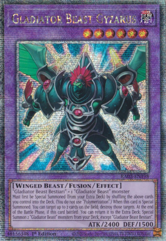 Gladiator Beast Gyzarus - RA03-EN198 - Quarter Century Rare 1st Edition