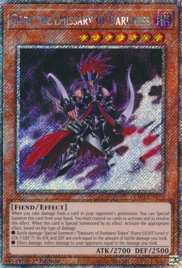 Gorz the Emissary of Darkness - RA03-EN210 - Platinum Secret Rare 1st Edition