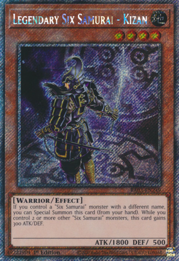 Legendary Six Samurai - Kizan - RA03-EN249 - Platinum Secret Rare 1st Edition