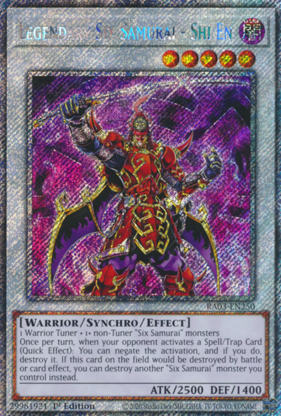 Legendary Six Samurai - Shi En - RA03-EN250 - Platinum Secret Rare 1st Edition