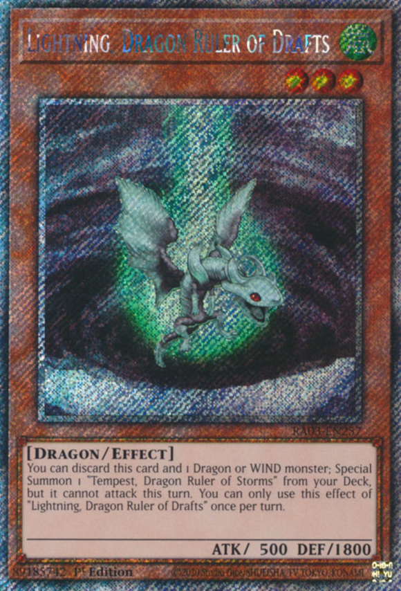Lightning, Dragon Ruler of Drafts - RA03-EN257 - Platinum Secret Rare 1st Edition