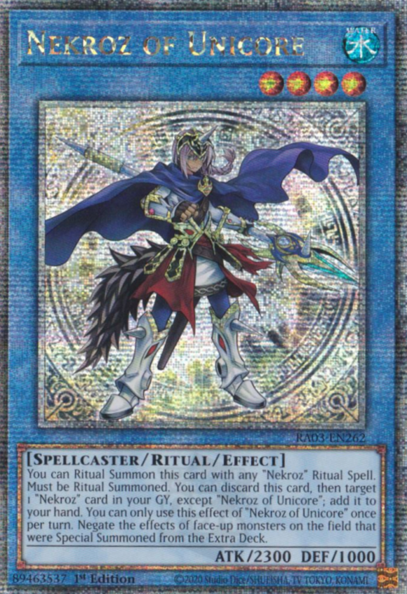 Nekroz of Unicore - RA03-EN262 - Quarter Century Rare 1st Edition