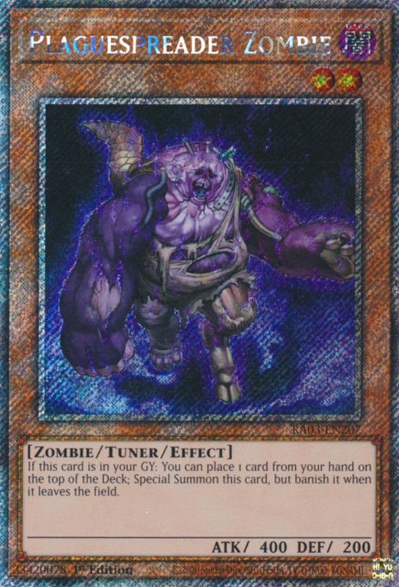 Plaguespreader Zombie - RA03-EN207 - Platinum Secret Rare 1st Edition