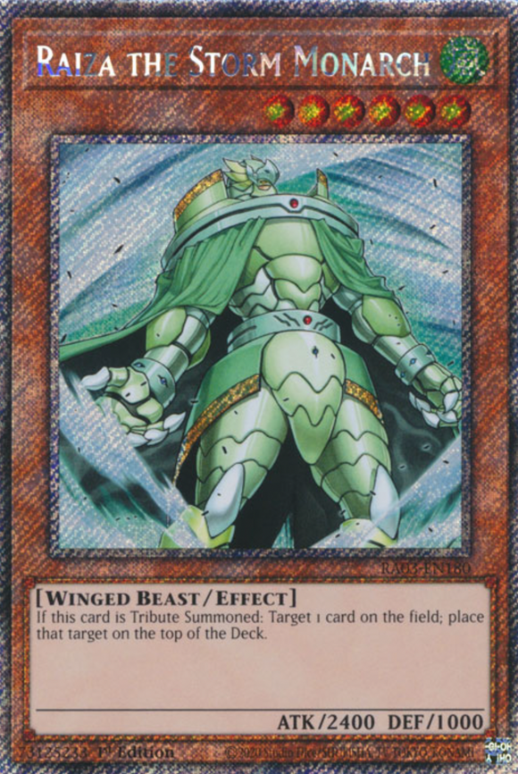 Raiza the Storm Monarch - RA03-EN180 - Platinum Secret Rare 1st Edition