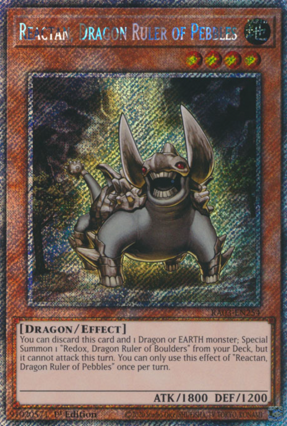 Reactan, Dragon Ruler of Pebbles - RA03-EN254 - Platinum Secret Rare 1st Edition