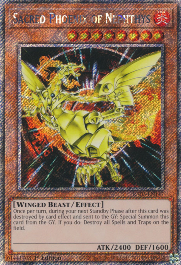 Sacred Phoenix of Nephthys - RA03-EN147 - Platinum Secret Rare 1st Edition