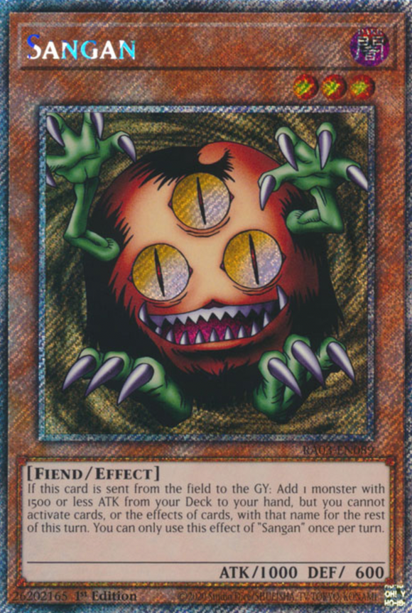 Sangan - RA03-EN089 - Platinum Secret Rare 1st Edition