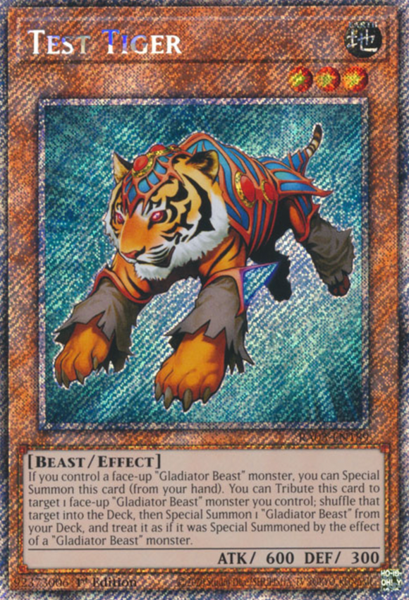 Test Tiger - RA03-EN189 - Platinum Secret Rare 1st Edition