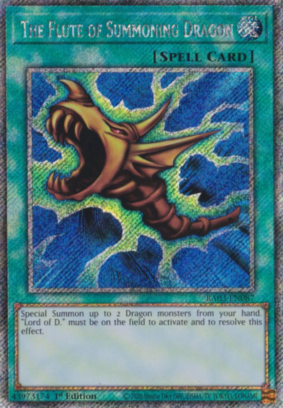 The Flute of Summoning Dragon - RA03-EN087 - Platinum Secret Rare 1st Edition