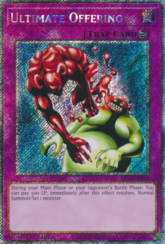 Ultimate Offering - RA03-EN088 - Platinum Secret Rare 1st Edition