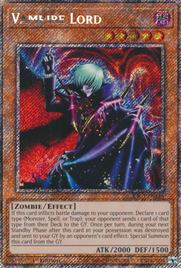 Vampire Lord - RA03-EN128 - Platinum Secret Rare 1st Edition