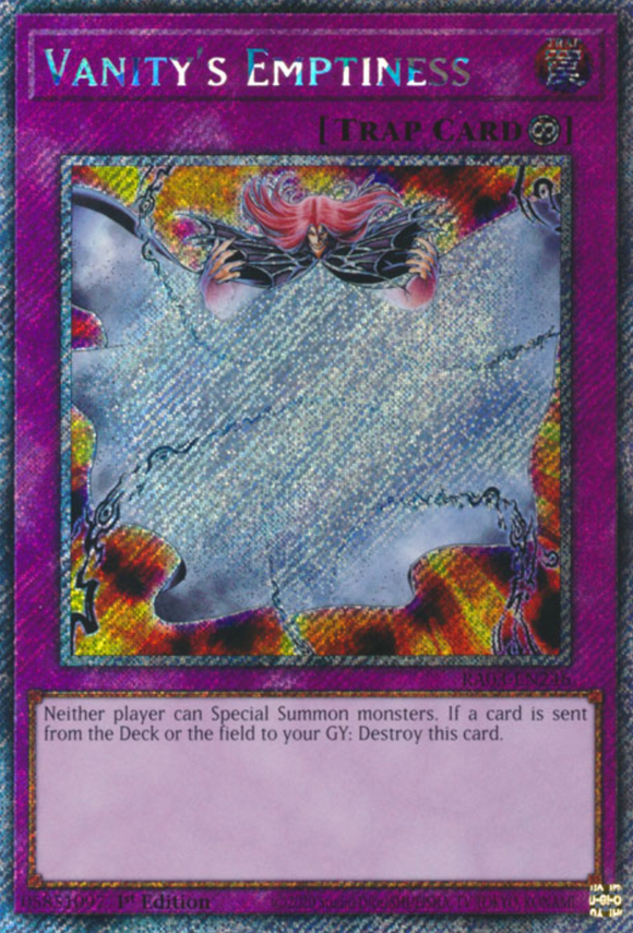 Vanity's Emptiness - RA03-EN246 - Platinum Secret Rare 1st Edition