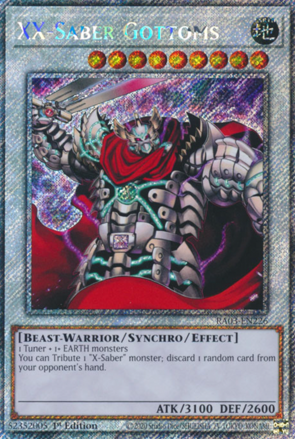 XX-Saber Gottoms - RA03-EN226 - Platinum Secret Rare 1st Edition