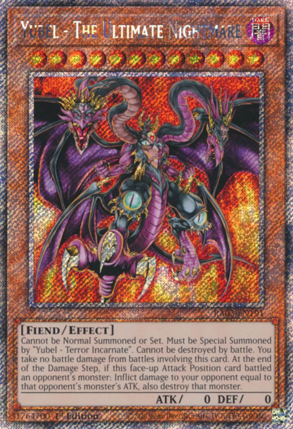 Yubel - The Ultimate Nightmare - RA03-EN191 - Platinum Secret Rare 1st Edition