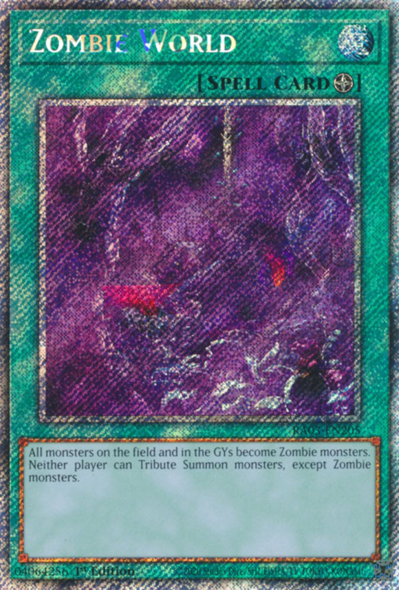 Zombie World - RA03-EN205 - Platinum Secret Rare 1st Edition