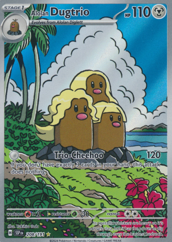 Alolan Dugtrio - 208/191 - Illustration Rare