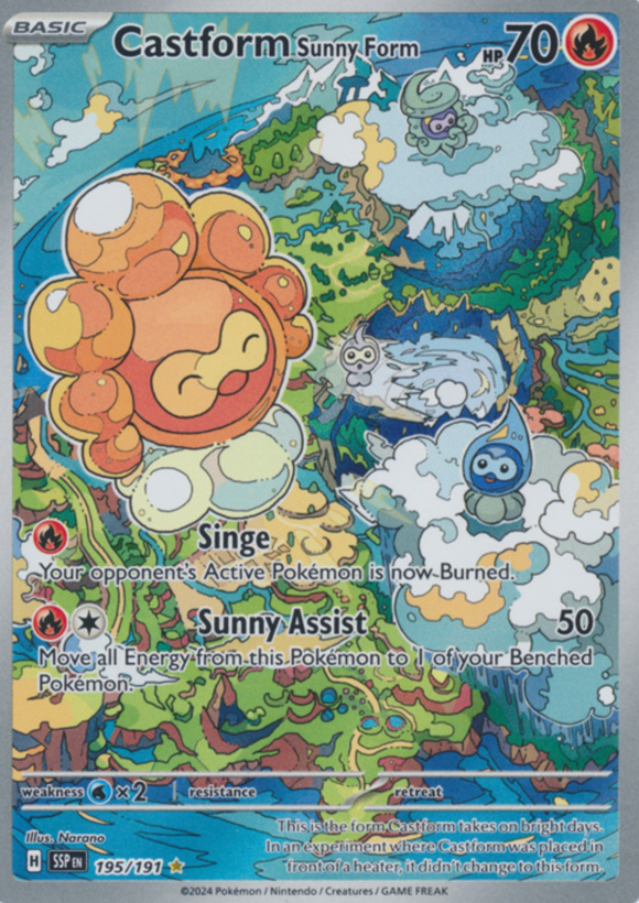 Castform Sunny Form - 195/191 - Illustration Rare