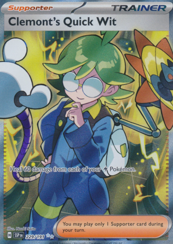 Clemont's Quick Wit - 229/191 - Full Art Secret Rare