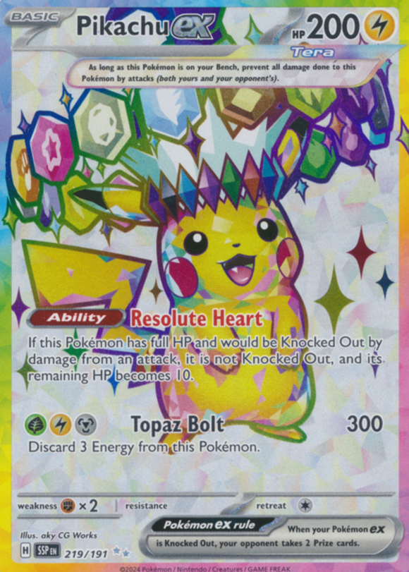 Pikachu ex - 219/191 - Full Art Secret Rare