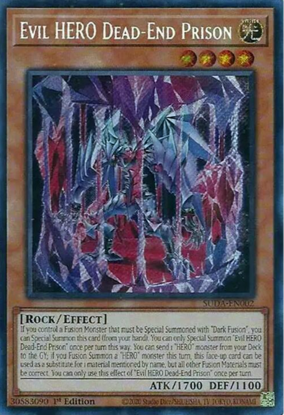 Evil HERO Dead-End Prison - SUDA-EN002 - Secret Rare 1st Edition