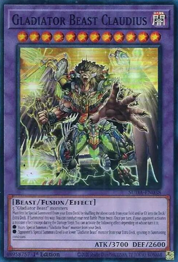 Gladiator Beast Claudius - SUDA-EN038 - Super Rare 1st Edition