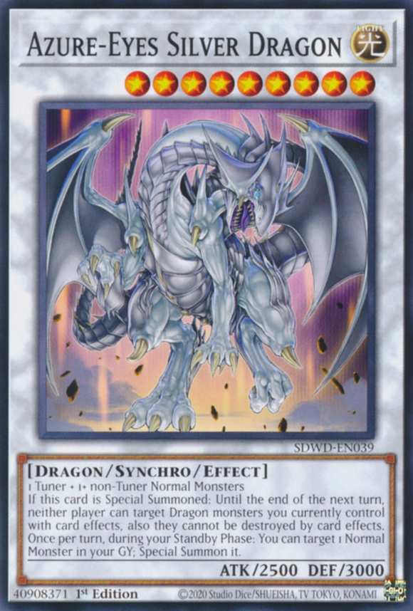 Azure-Eyes Silver Dragon - SDWD-EN039 - Common 1st Edition