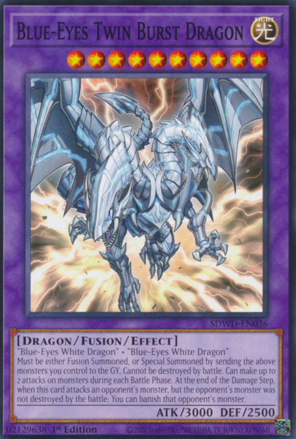 Blue-Eyes Twin Burst Dragon - SDWD-EN036 - Common 1st Edition