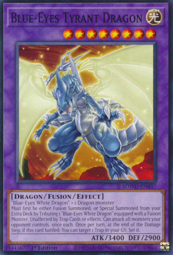 Blue-Eyes Tyrant Dragon - SDWD-EN037 - Common 1st Edition