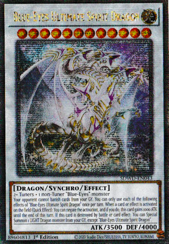 Blue-Eyes Ultimate Spirit Dragon - SDWD-EN043 - Quarter Century Rare 1st Edition