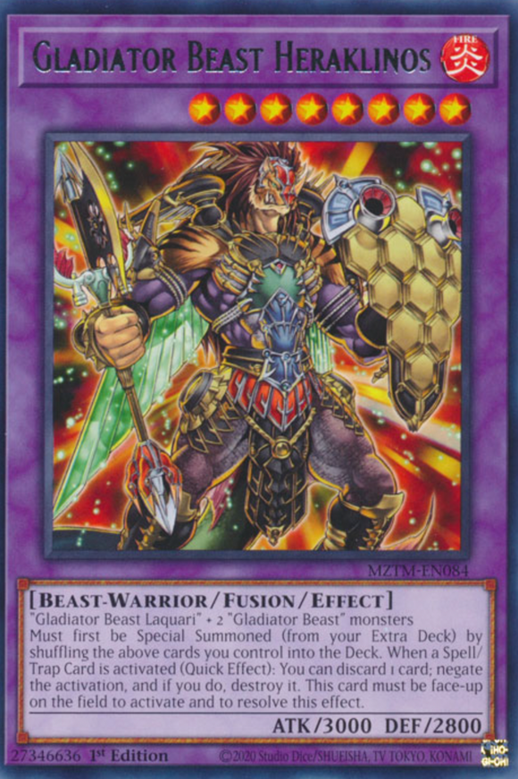 Gladiator Beast Heraklinos - MZTM-EN084 - Rare 1st Edition